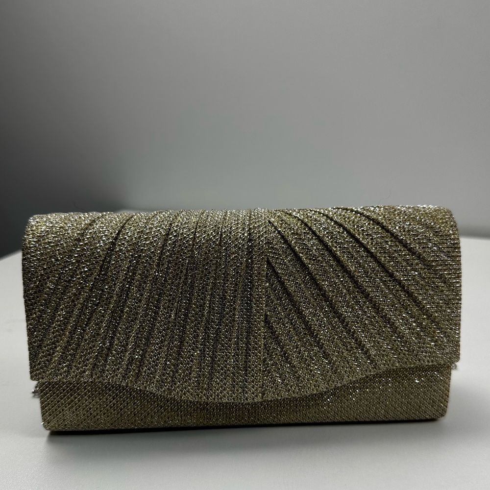 Golden evening clutch purse